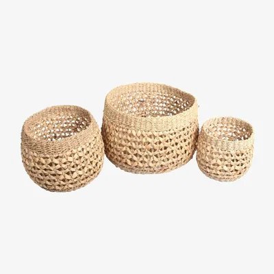 Pagazzi Woven Seagrass Trio of Baskets