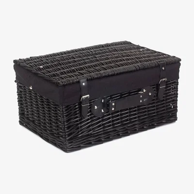The Range Black Willow Basket - Black / Black Cotton Lining / 51cm