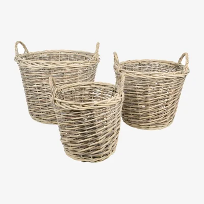 The Range Set of 3 Willow Baskets - Natural