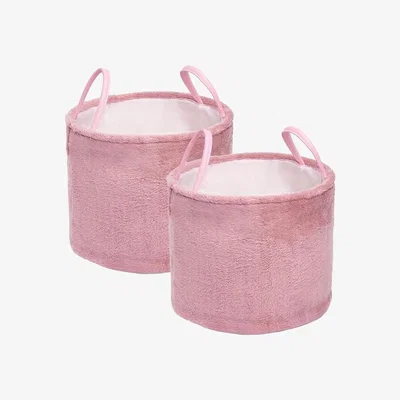 The Range OHS Teddy Fleece Storage Basket - Pink / 2