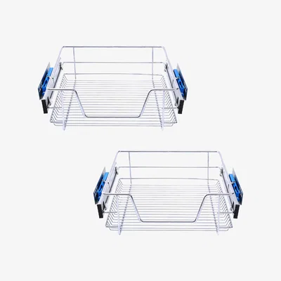 The Range Pull Out Wire Under Shelf Basket (2 Pieces) - Silver / 56.3 - 57 cm