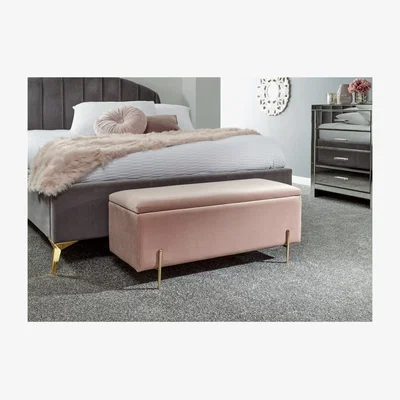 The Range Mystica Ottoman Storage Bench - Blush