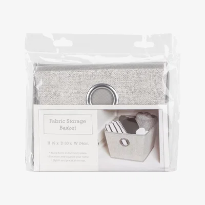 The Range Grey Fabric Storage Tote Basket - 19cm