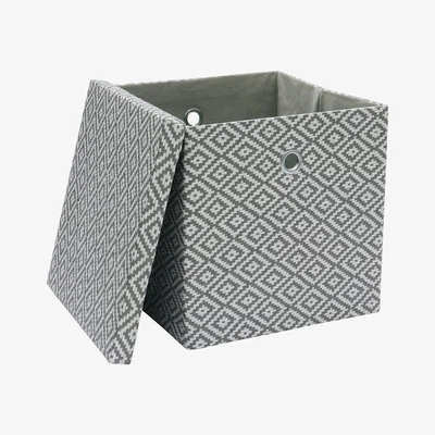 The Range JVL Argyle Foldable Square Paper Storage - Grey