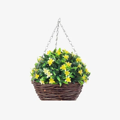 The Range 28cm yellow lily basket - Yellow