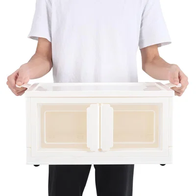 The Range Kidkid Double-Door Collapsible Storage Box with Wheels - White