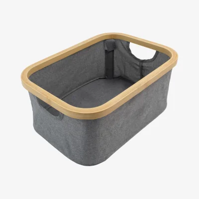 The Range JVL Bambanio Foldable Bamboo Storage Basket, 26L - Grey - Grey