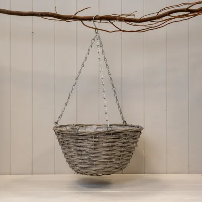 The Range Grey Split Willow Hanging Basket - Grey