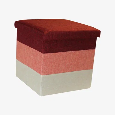 The Range Linear Stripe Storage Box - Red/Beige