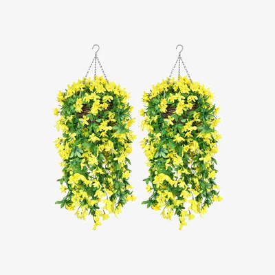The Range yellow lily flower basket - Yellow