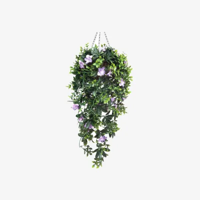 The Range 90cm or 35 inch UV Stable Trailing Azalea Hanging Basket with Cascading Flowers - Purple