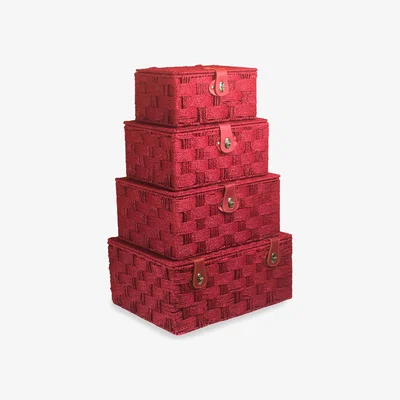 The Range Red Paper Rope Hamper Basket - Red / 3.5kg / 32130l