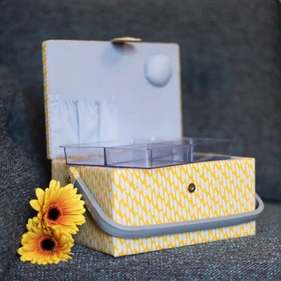 The Range Yellow Leaf Sewing Basket - Yellow