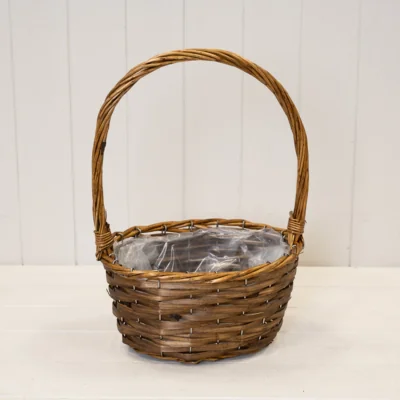 The Range Oval Brown Willow Basket with Overhandle - Brown