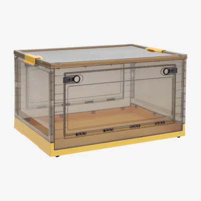 The Range Set of 3 Foldable Storage Boxes with Wheels - Yellow