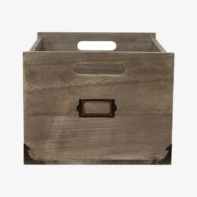 The Range Wooden Office Storage Box - Brown