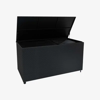 The Range Serafina Rattan Cushion Storage Box 700L - Black