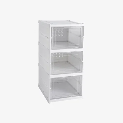 The Range HomeScape Multi Tier Folding Shoe Storage Box - White / 54cm