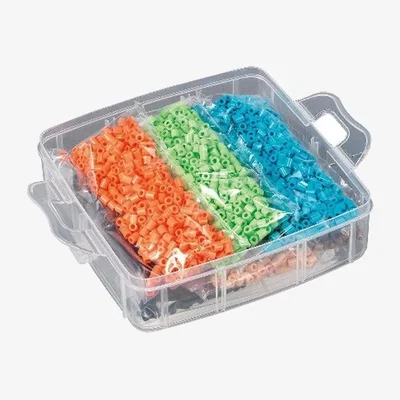 The Range 6000 Hama Beads in a Clear Plastic Storage Box - Various Colours