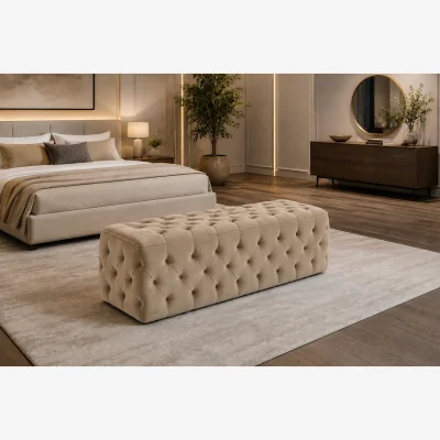 The Range Ottoman Storage Box Chesterfield Velvet Blanket Box