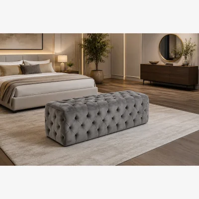 The Range Ottoman Storage Box Chesterfield Velvet Blanket Box