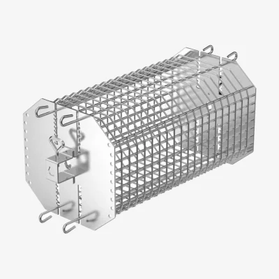 The Range Grill and BBQ Stainless Steel Adjustable Rotisserie Basket - Silver