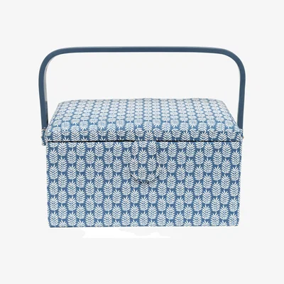 The Range Blue Fern Sewing Basket - Blue