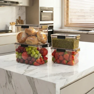The Range Lifeideas Set of 4 Nesting Fridge Storage Boxes - Transparent