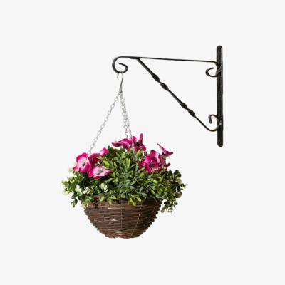 The Range Artificial Pansy Flower Basket - Pink