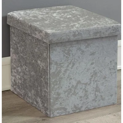 The Range Seville Crushed Velvet Storage Box - Silver