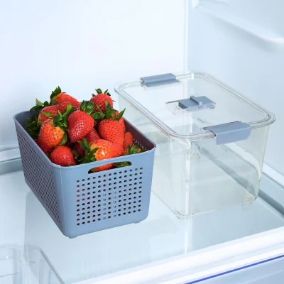 The Range OHS Fridge Container With Removable Basket - Grey/Clear