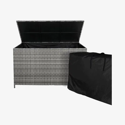 The Range Rattan Cushion Storage Box - Grey