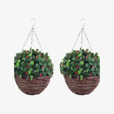 The Range 28cm holly basket - Green