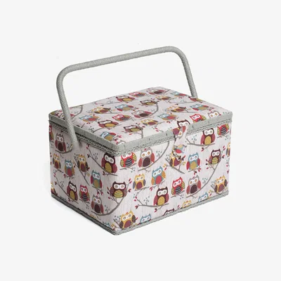 The Range Large Sewing Basket Hoot - Beige