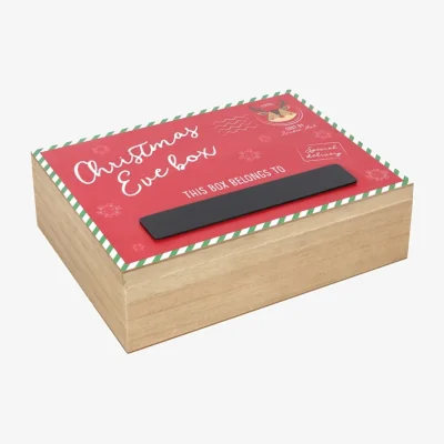 The Range Red Reindeer Christmas Eve Keepsake Memory Box with Chalkboard - Red