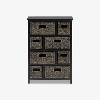 The Range Tetbury Storage Unit with 8 Baskets - Black