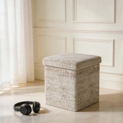 The Range Chenille Storage Box - Light Brown