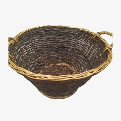 The Range Natural Storage Wicker Round Basket - Dark brown