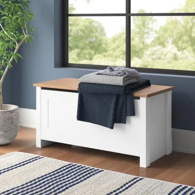 The Range Wooden Side Storage Box - Oak Cream