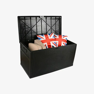 The Range Garden Plastic Waterproof Storage Box - Black Rattan / 61cm
