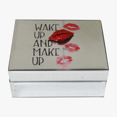 The Range Mirrored 'Wake Up and Make Up' Jewellery Storage Trinket Box Case - Mirrored