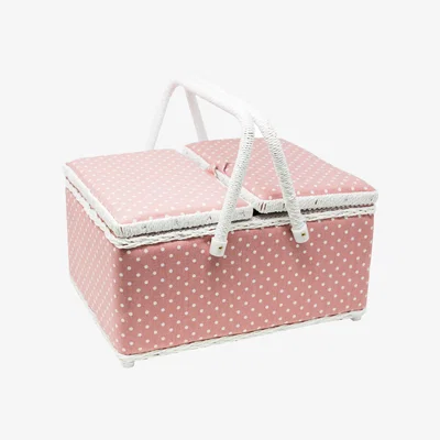The Range Twin Lidded Sewing Basket Pink - Pink