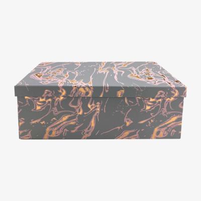 The Range Pack of 3 Decorative Grey and Pink Marble Storage Boxes