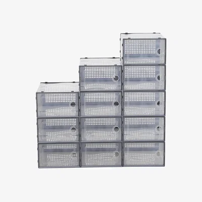The Range HomeScape Set of 12 Stackable Shoe Storage Boxes - Grey