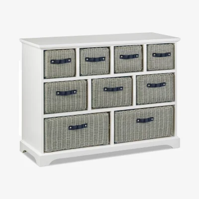 The Range Tetbury Large White Basket Storage Unit - White
