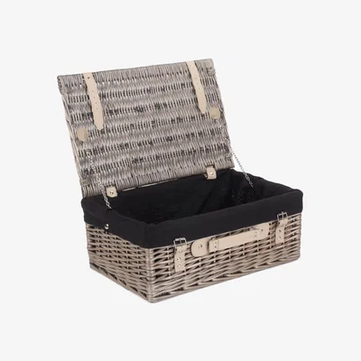 The Range Antique Wash Picnic Basket - Black Lining / 46cm