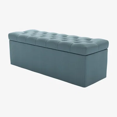 Sofa.com Valentin Blanket Box in Tide Organic Smart Cotton