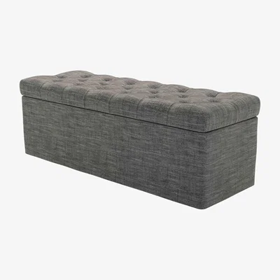 Sofa.com Valentin Blanket Box in Liquorice Baylee Multi-Tone Viscose Linen