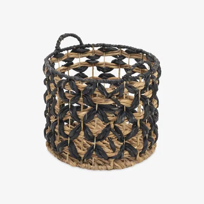 Sazy Catherine Water Hyacinth Basket, Natural, L