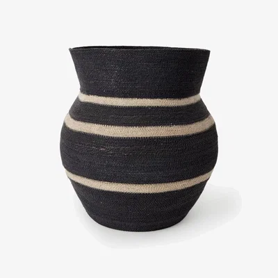 Sazy Circo Striped Basket, Black - Natural